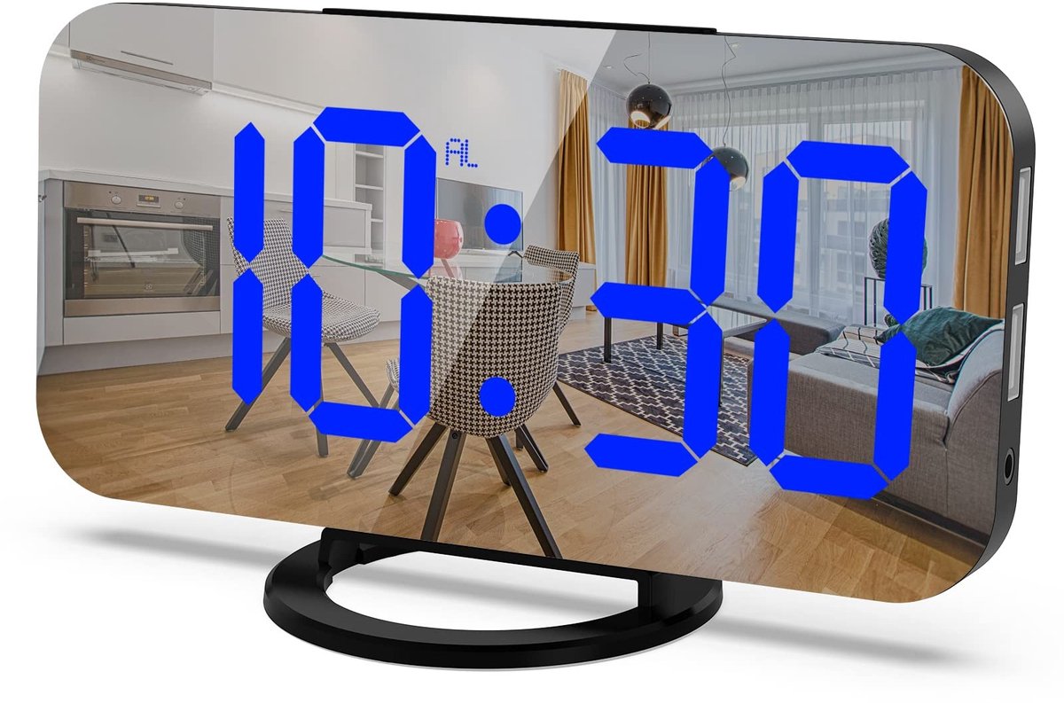 Solidchoice - Digitale Alarmklok met Groot LED Display en USB Oplader