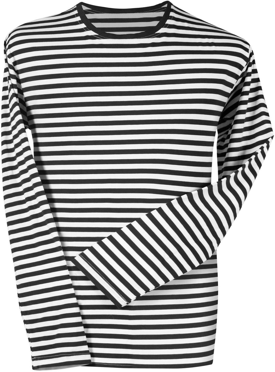 Kinder gestreept shirt lange mouw zwart-wit – geschikt voor dagelijks gebruik - Halloween Kinderkostuum
