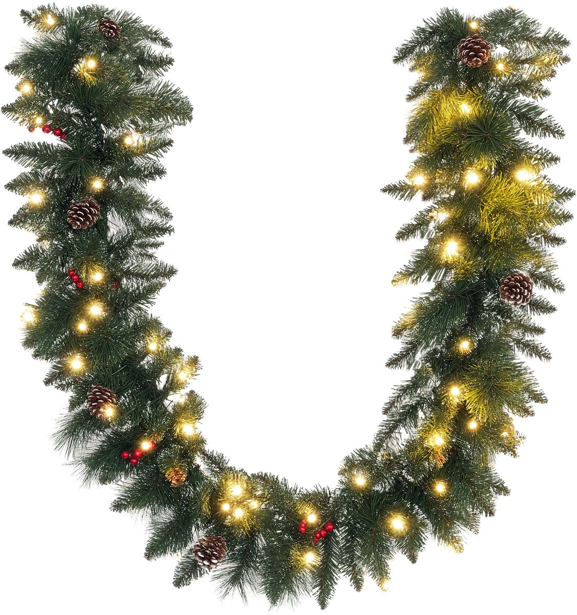 HOMCOM Kerstslinger Kunststof, Metaal 180L x 30B x 30H cm Groen