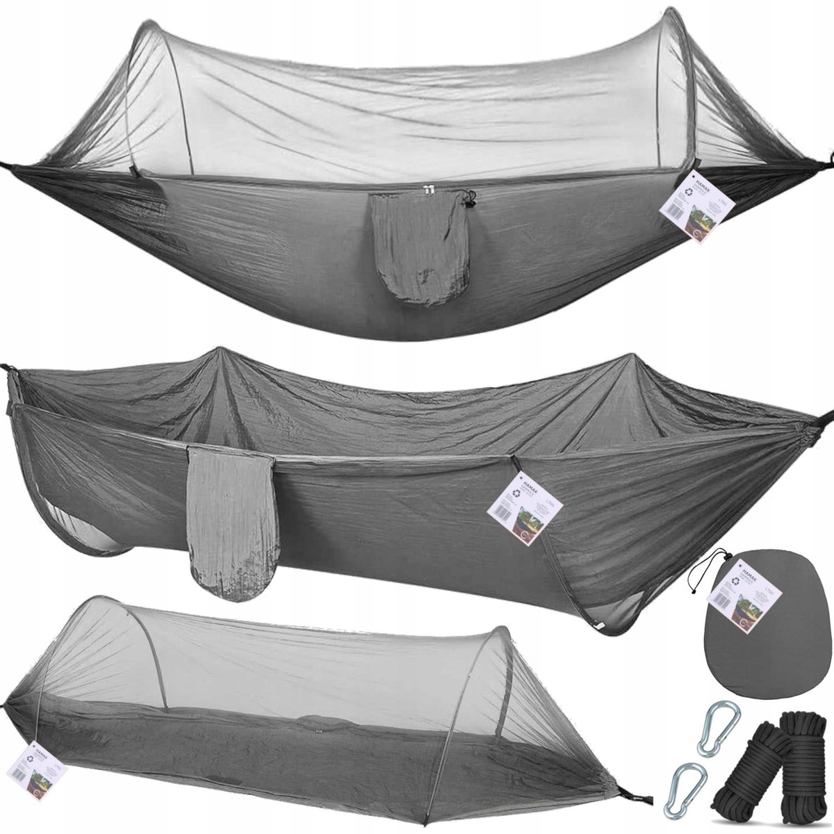 Lichtgewicht 3-in-1 Kampeerhammock met Muskietennet voor 1-2 Personen