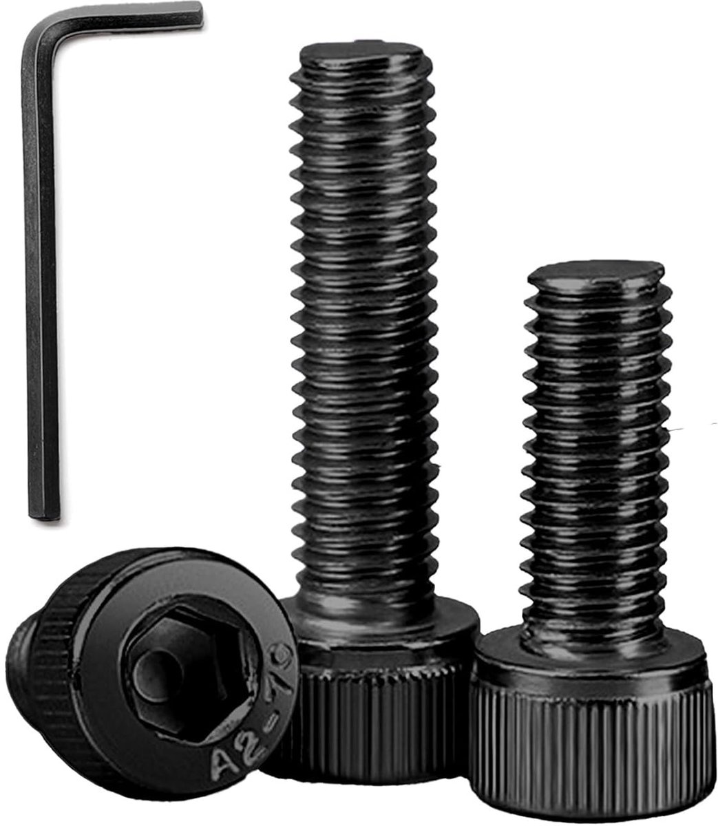 10 Stuks M8x65mm Cilinderkopschroeven met Binnenzeskant,Zwart | Roestvrij Staal 304 A2 V2A,Volledige Schroefdraad,Cilinderkop,voor Modelbouw,Elektronica,Meubelmontage,Mechanische en DIY