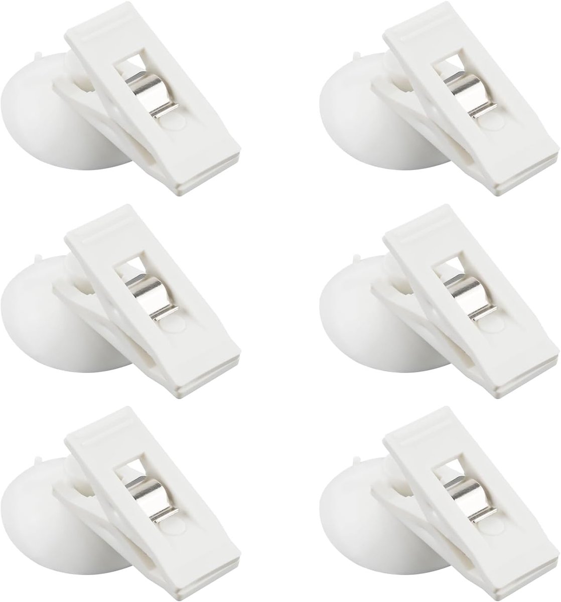 6 Stuks Zuignapclips, Douchegordijnclips Spatbescherming Winddicht Zuignapklem Houder Aan de Muur Heavy Duty voor Douche Koelkast Hangende Camper Auto Huis Kantoor Keukendecor
