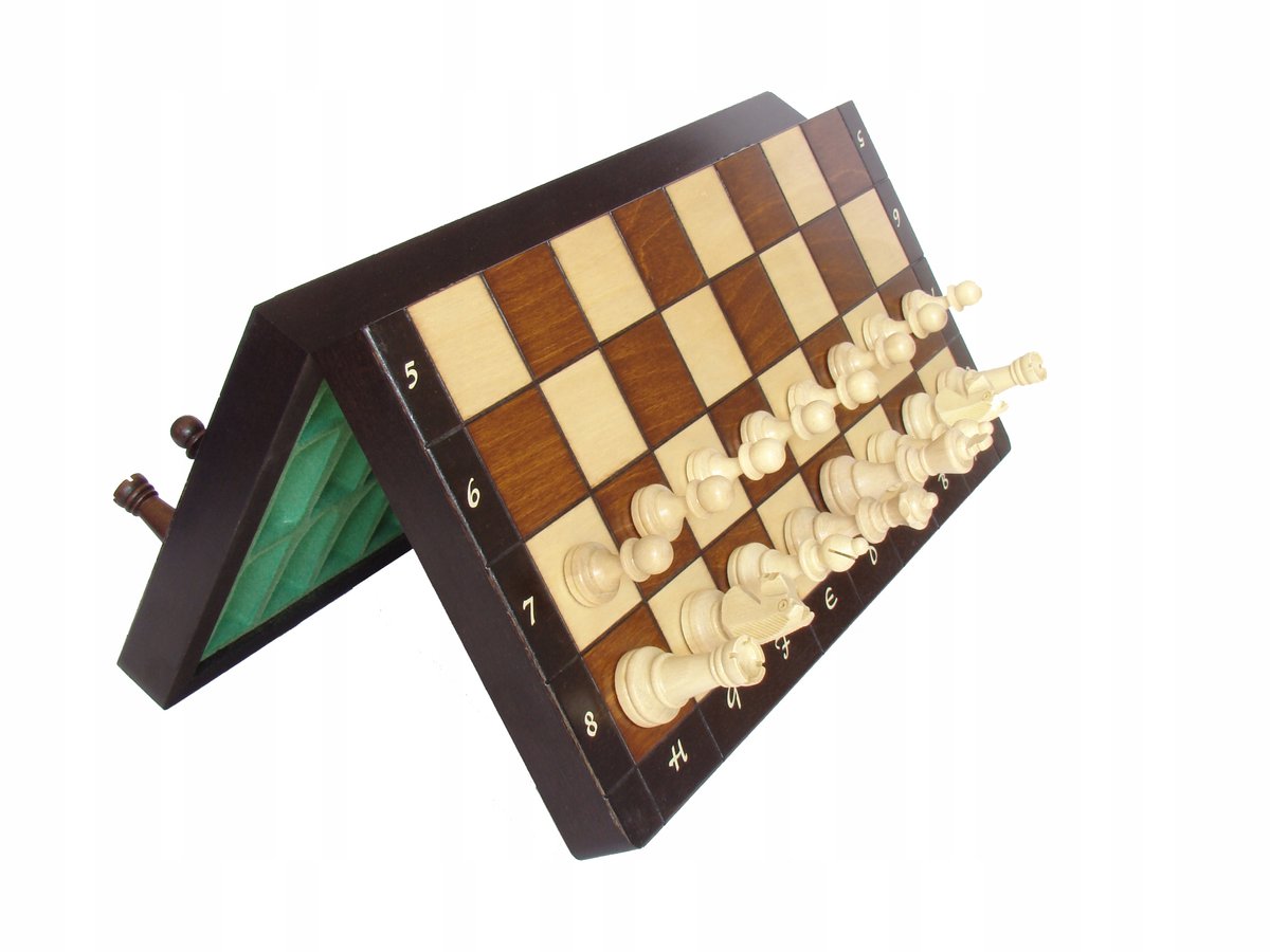Houten Magnetische Schaakset 35x35cm - Klassiek & Compact
