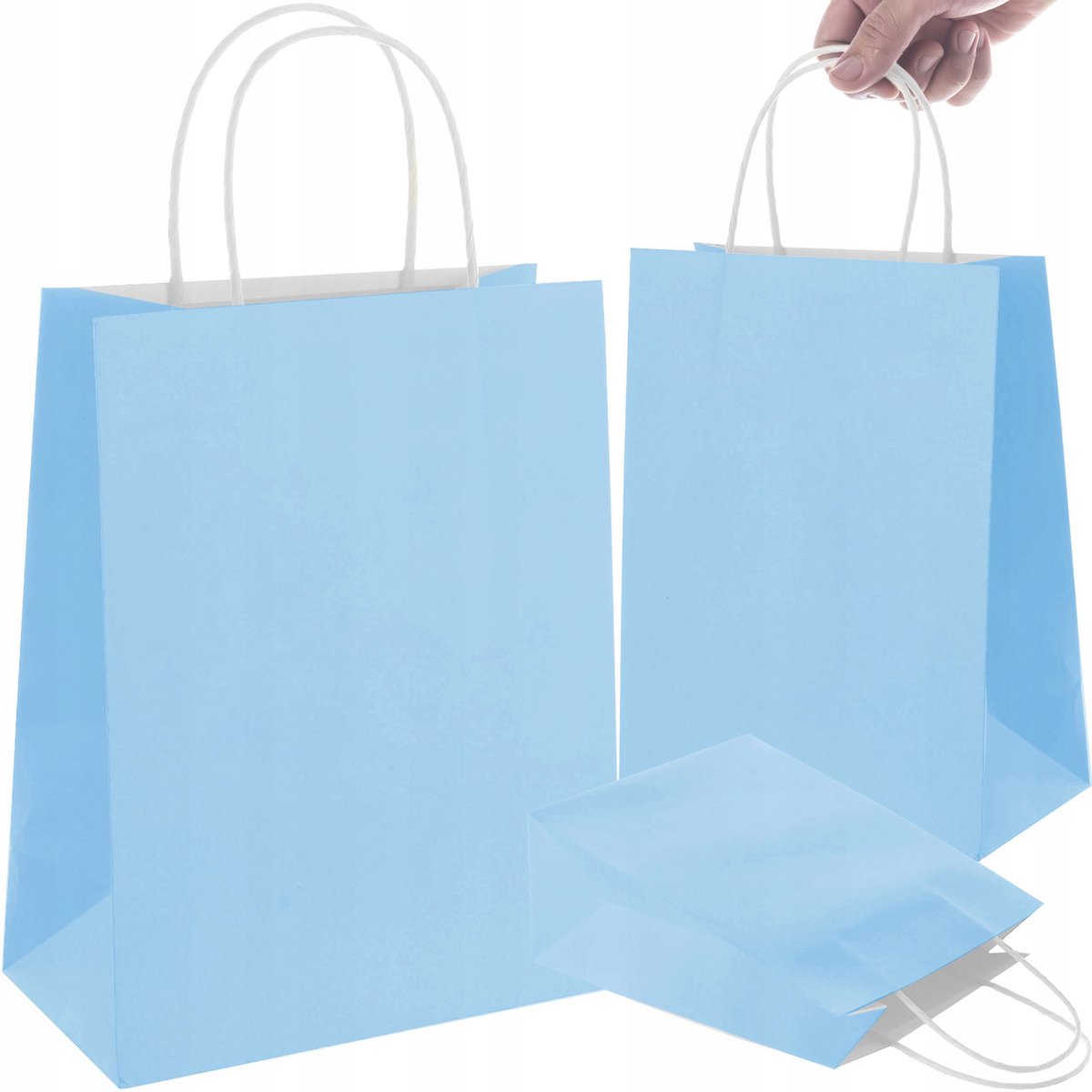 Blauwe Pastel A5 Papieren Cadeautas 22,5x8x18cm - 1 Stuk