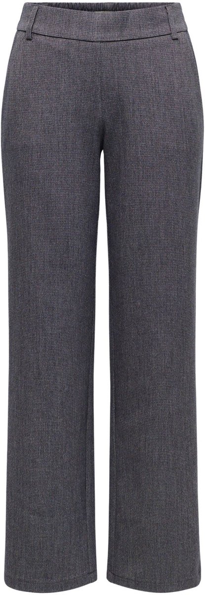 Only grijze dames broek   Straight fit   Steekzakken   Gemeleerd patroon   Elastische boord   Duurzaam   High waist Grijs XS/34