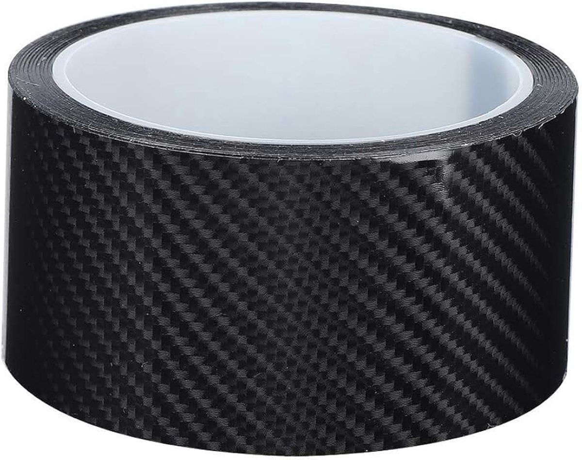 Koolstoffolie, randbescherming voor autodeur, bumperbeschermfolie van koolstofvezel, zwart, krasbestendig, zelfklevend, waterdicht (5 cm x )
