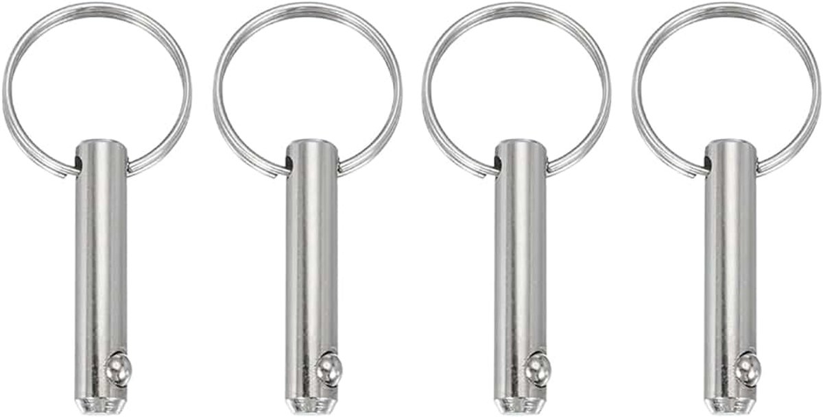 Snelspanpennen, diameter 8 mm, nuttige lengte 26 mm, totale lengte 63 mm, Bimini toppinnen, marine, hardware koolstofstaal voor bootaccessoires, verpakking van 4 stuks