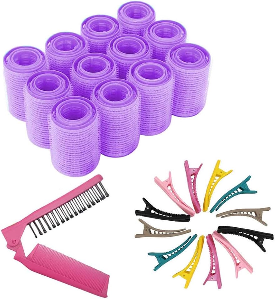 36 stuks Twist Foam Hair Roller Heatless Hair Curlers Flexibele Krulstangen voor kort, middellang en lang haar (paars)