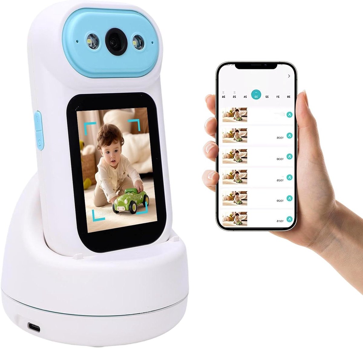2-weg Videocamera - Beveiligingscamera Babyfoon - Thuisbewaking Communicatie - AI Human Detection - 5MP Full HD - Wit
