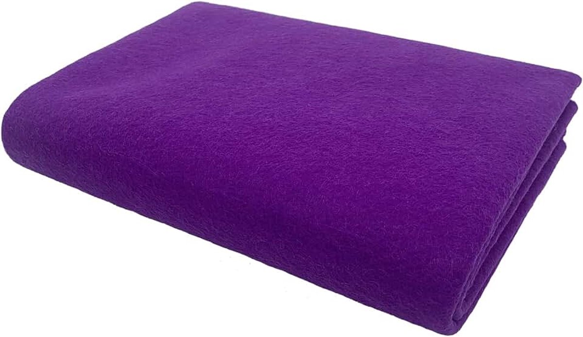 Stof, 1,4 mm dik vilt voor knutselen, polyester, voor handwerk, doe-het-zelf, naaiproject, patchwork, decoraties (paars, 100 cm x 90 cm)