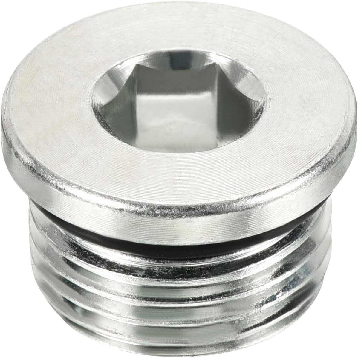 7/8-14UNF Pijpplug, Buitendraad Interne Zeskantkop Socket Pijpfitting | Pijp Accessoires, Geweldig voor Einde Pijpuiteinden (Zilver)
