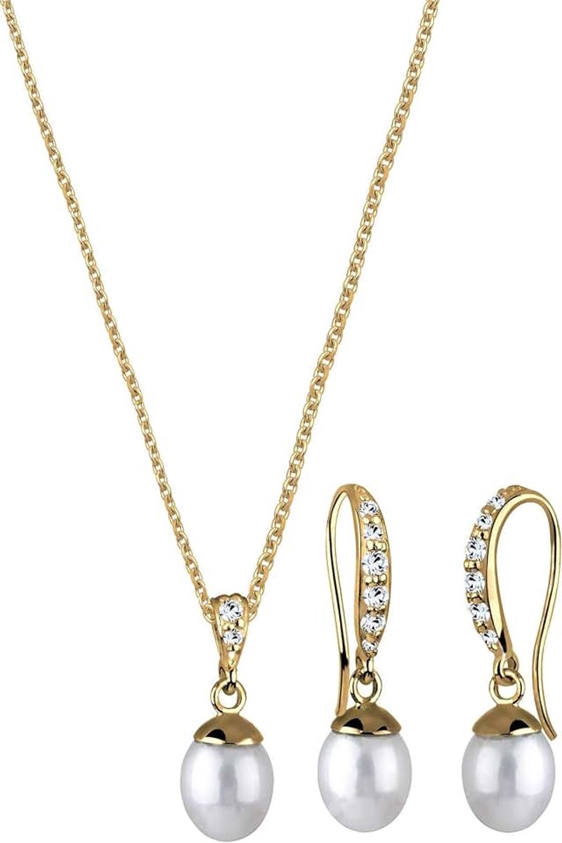 Sieradenset voor dames, 925 sterling zilver, kristal