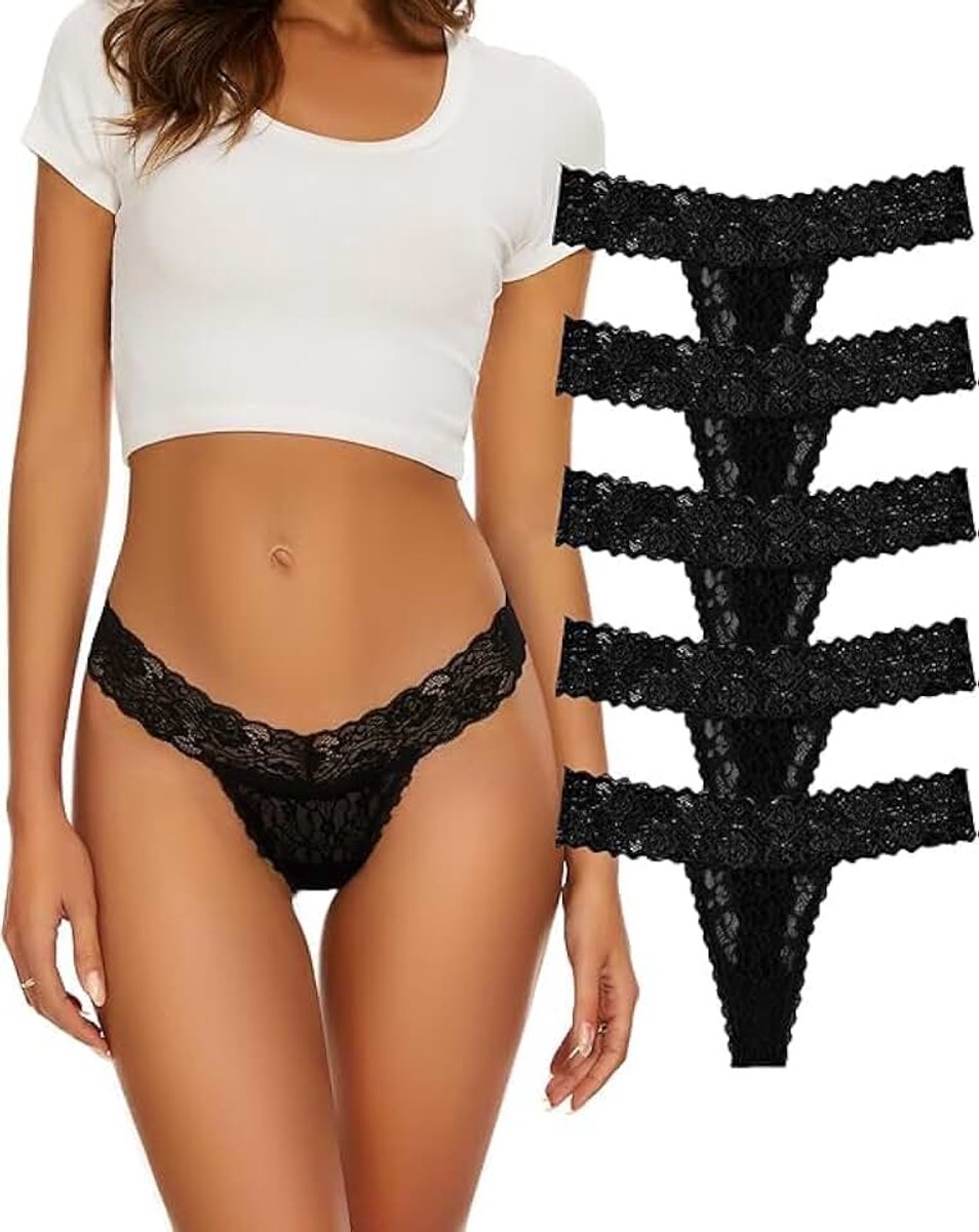 Dames Kanten String Tanga Dames Tanga Kant String Kanten Set Sexy Tanga Kant String Katoen Dames Kant Onderbroek Tanga Kant Multipack Ondergoed voor Vrouwen