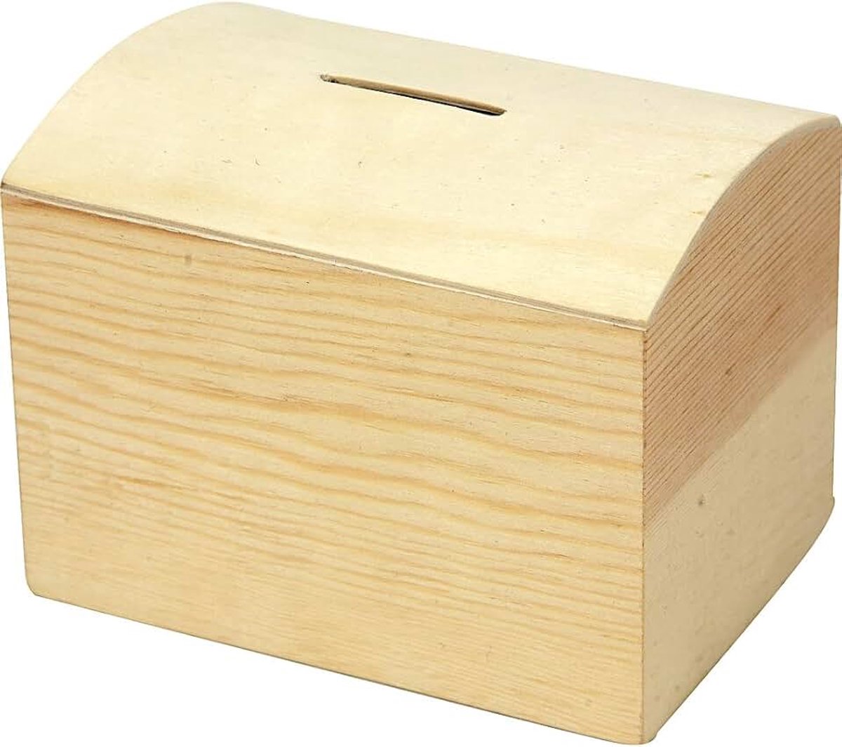 57579 houten spaarpot, gebogen bovenkant met uitneembare bodem
