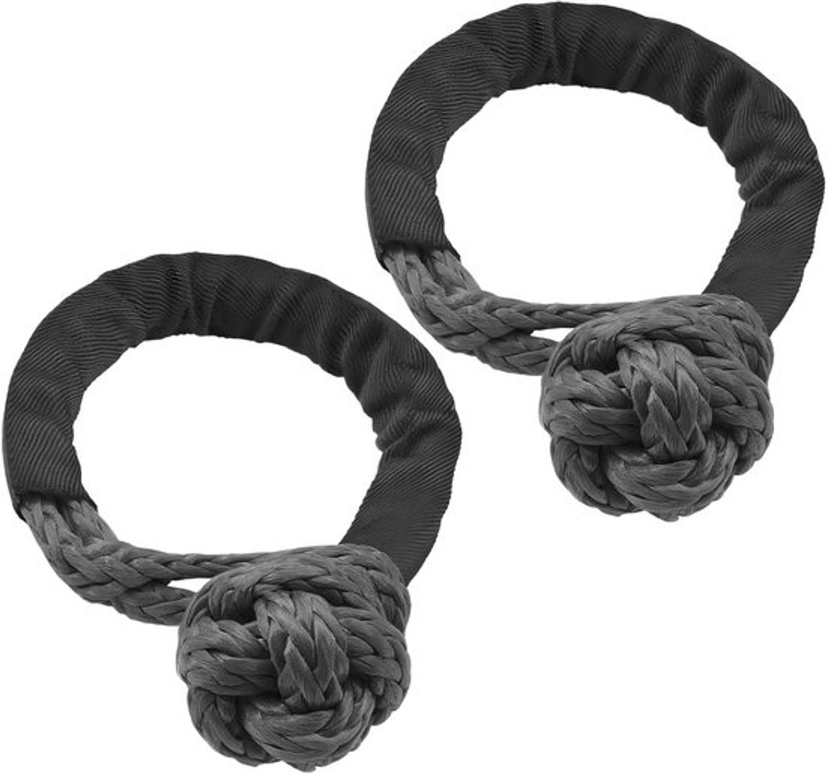 2-Pack 17T Breukbestendige Herstel Touw met Beschermende Slang, Sterke Karabijnhaak en Off-Road Sluiting voor Reddingstrailers (12mm x 55cm)
