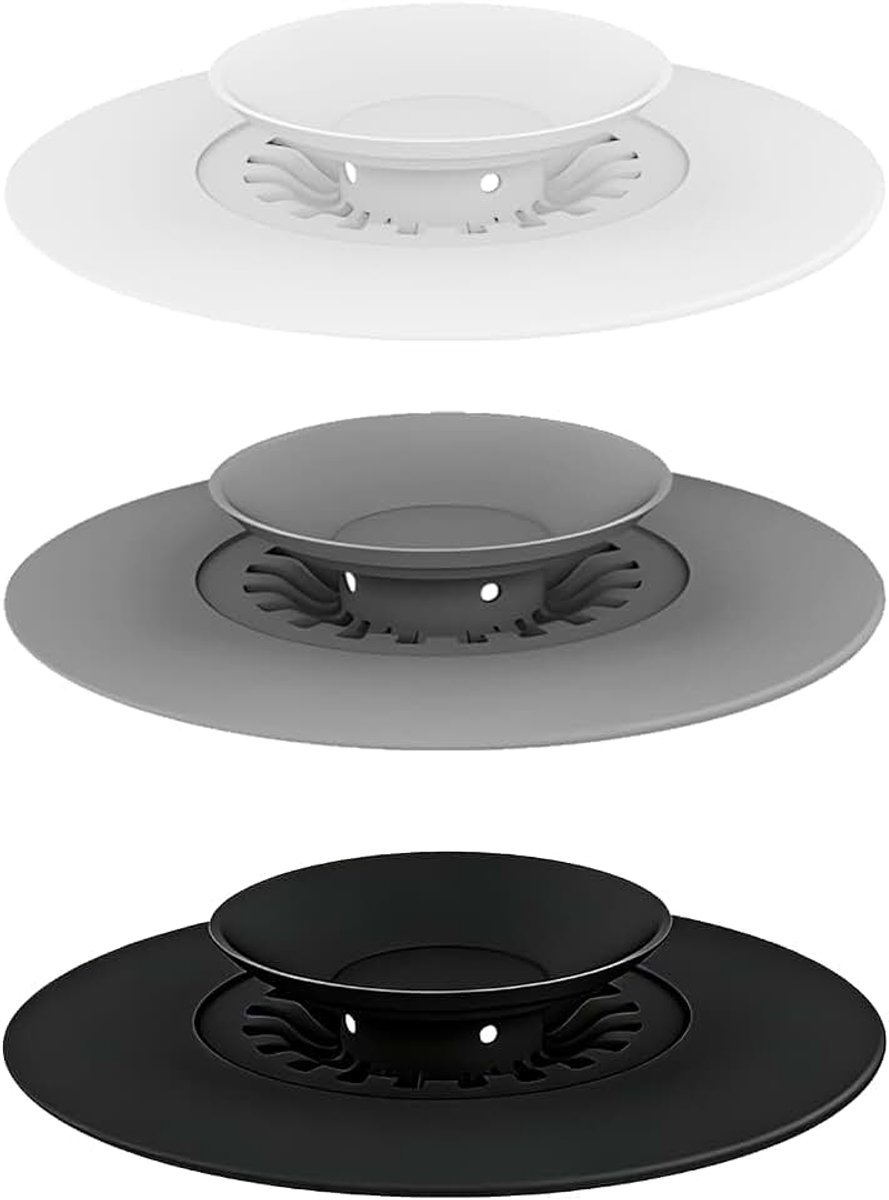 3 stuks universele afvoerzeef, siliconen, geurdichte stop, wastafel, 10,9 cm, afvoerstop, badkuipstop voor gebruik in badkamers, keukenspoelbakken, wastafels en doucheafvoeren