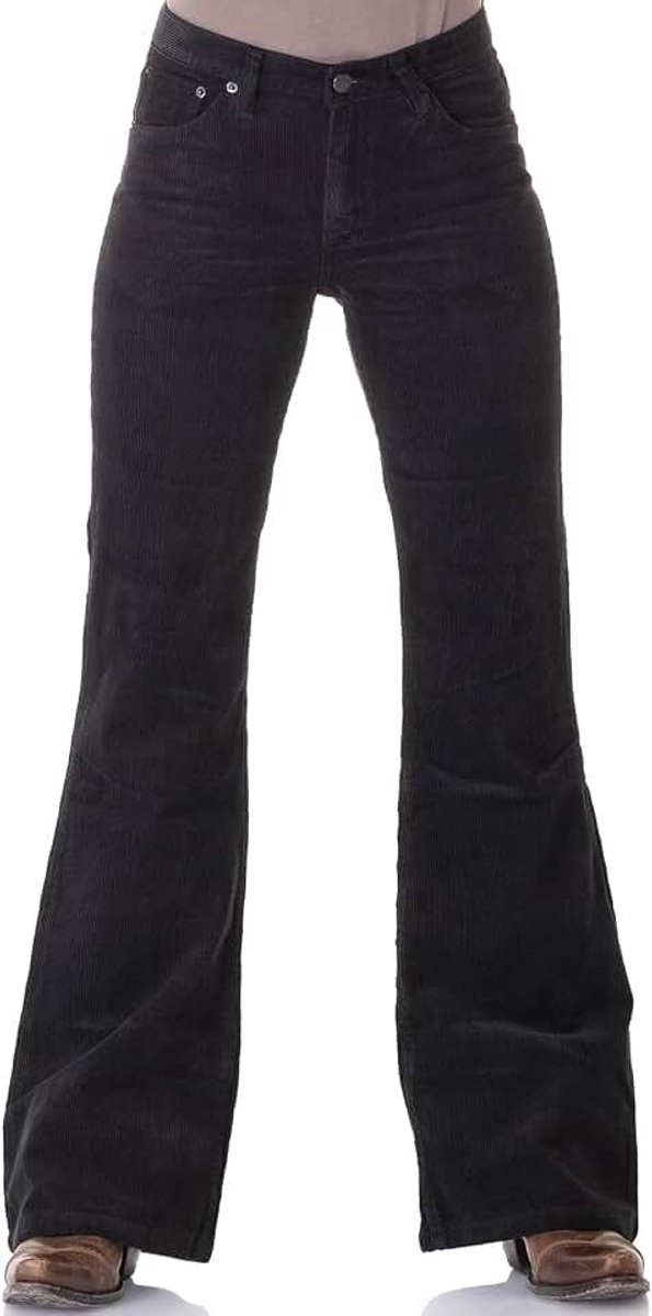 Corduroy broek dames zwart slim fit