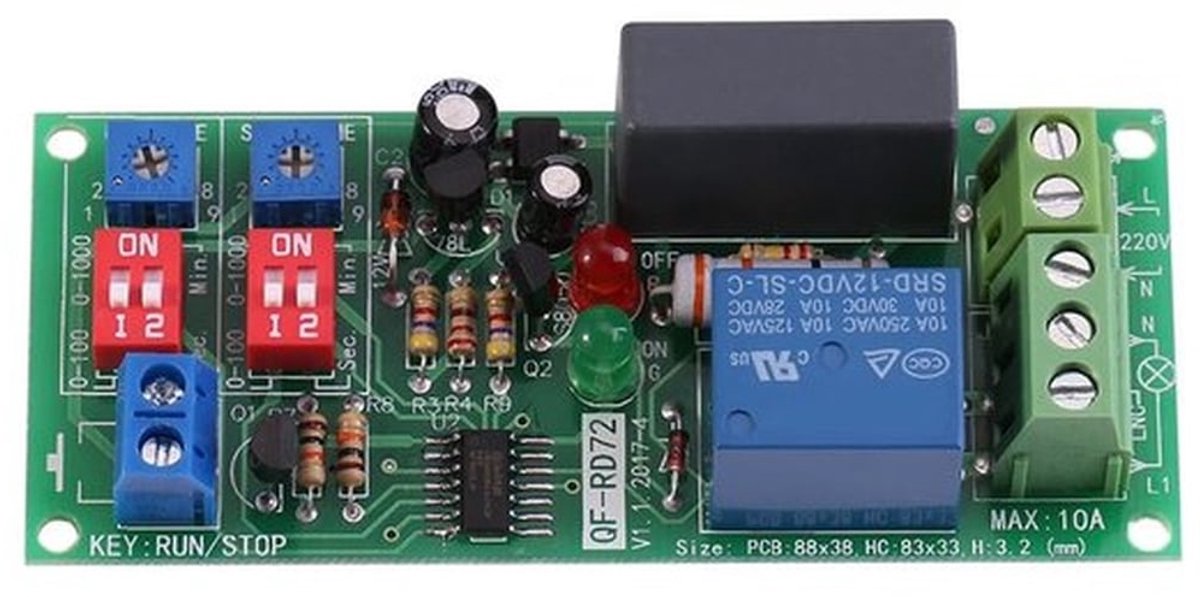 Tijdvertraging Module - AC100V-250V - Verstelbare cyclus voor pompen - Ideaal voor intermittent gebruik - Efficiënte werking - Geschikt v...