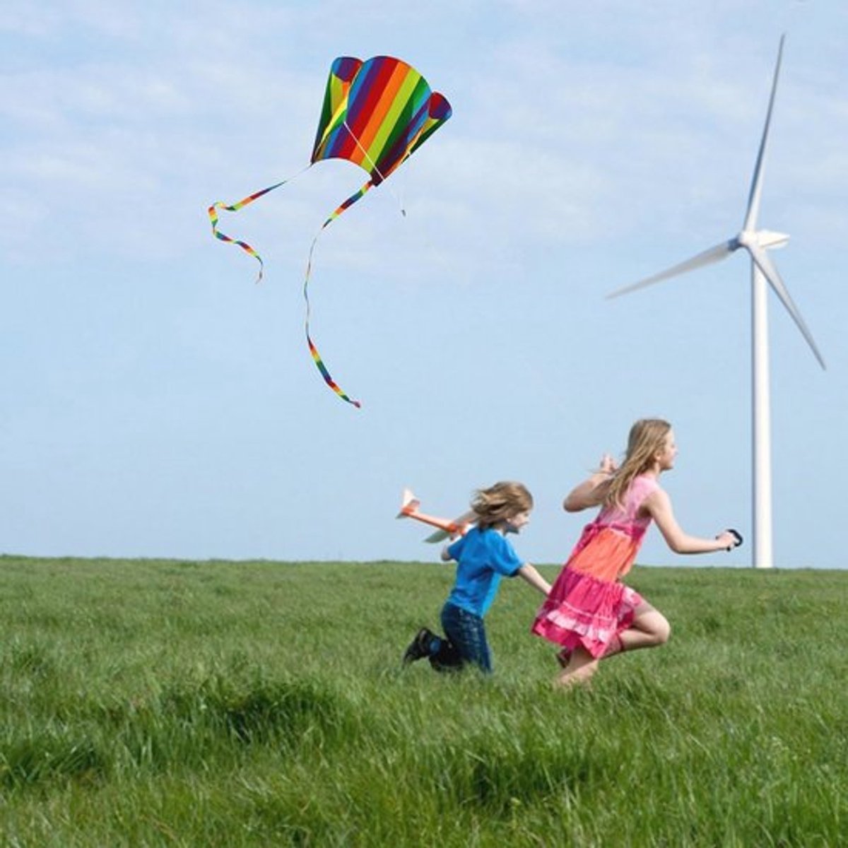 Vlieger voor kinderen - Regenboog zakvlieger met lange staart voor beginners en volwassenen