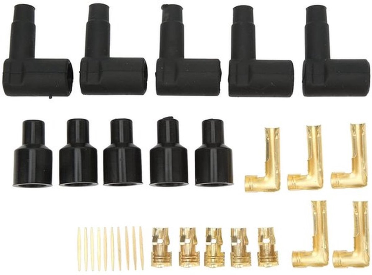Bougie-boot Terminalkit - 30 stuks - Hoogwaardig rubber - 90° distributeur - Geschikt voor 6-10 mm draden - Betrouwbare aansluitingen