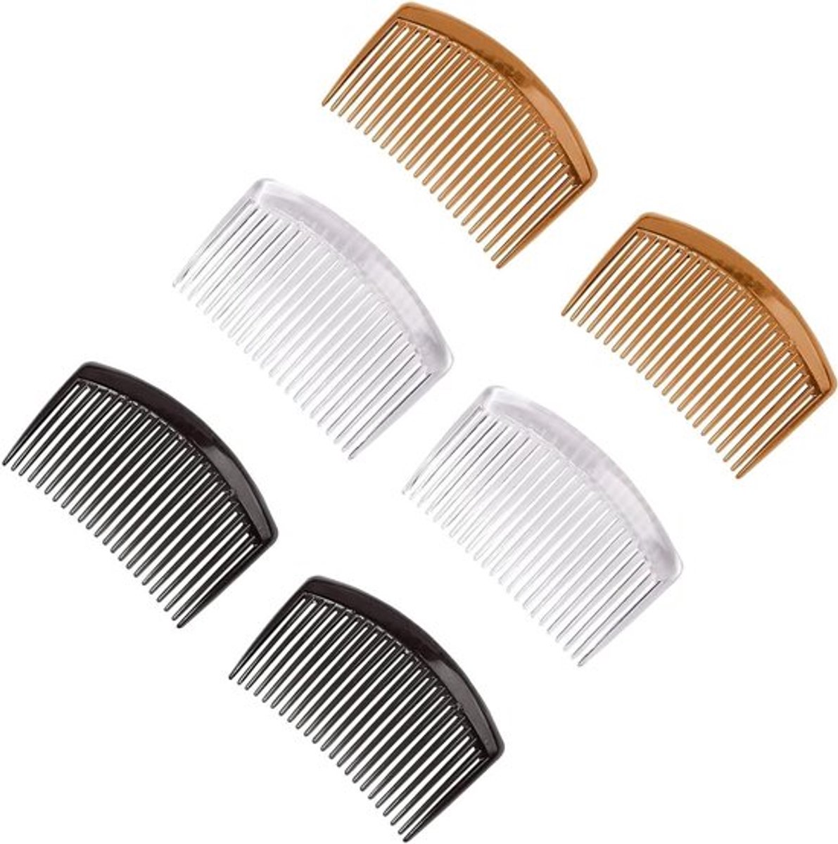 Kunststof Kant Haar Twist Kam Set voor Fijn Haar - Haaraccessoires Vrouwen Meisjes - 3 Kleuren - 6 Stuks