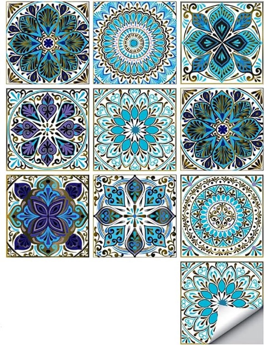 - Zelfklevende - Sticker Set - Mandala Design - Waterdicht - Badkamer Keuken Decoratie