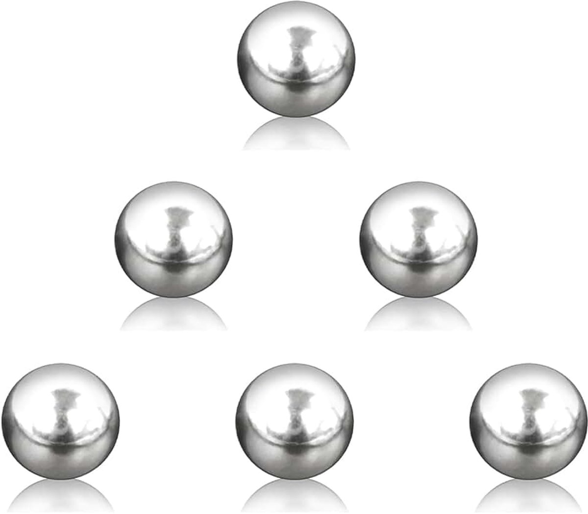 Kogel van roestvrij staal, massief gepolijste ballen, diameter 20 mm, roestvrij stalen kogellagers, 6 stuks