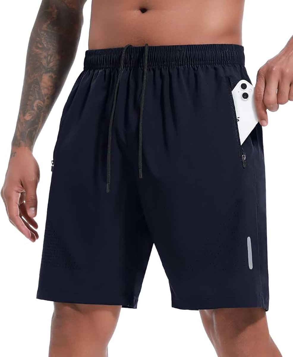 Zwembroek voor heren, sneldrogende zwemshorts voor mannen, ademende zwembroek, waterdichte boardshorts met meshvoering en verstelbaar trekkoord