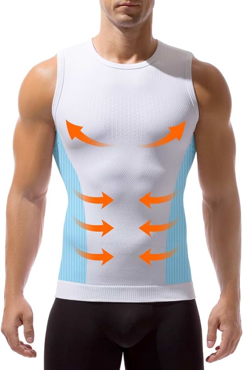 Kevin Shapewear compressieshirt heren Afslanken Body Shapewear Ondershirt buikweg onderhemd