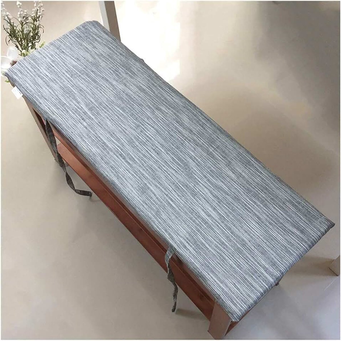 Zitkussen, effen kleur moderne rechthoek 2/4 cm dik antislip zacht bankkussen geschikt voor binnenterras terras rechthoekig bankkussen meerdere maten-zwart 87 × 28 × 4 cm (34 × 11 × 1.6i
