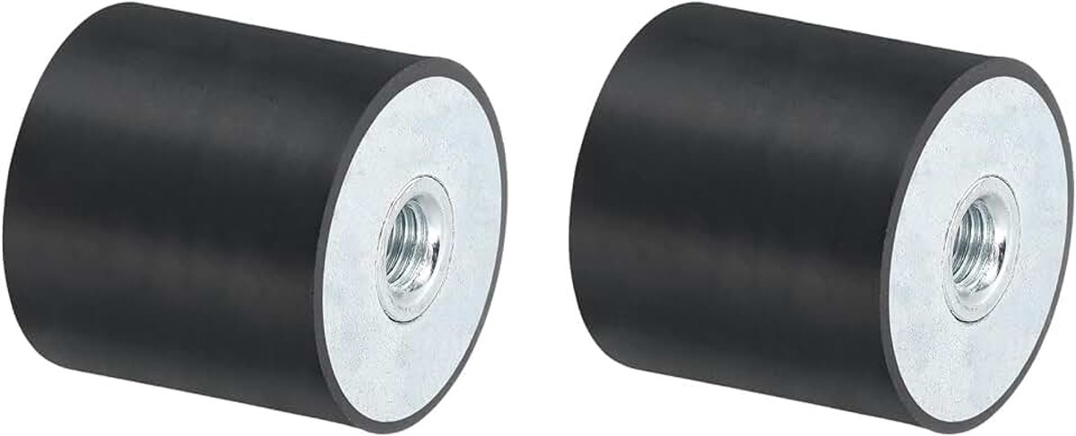 2 stuks 40 x 40 mm M10 rubberen houders met binnendraad, trillingsisolator, vervanging voor trillingsdemping, geluidsarm plat voetblok