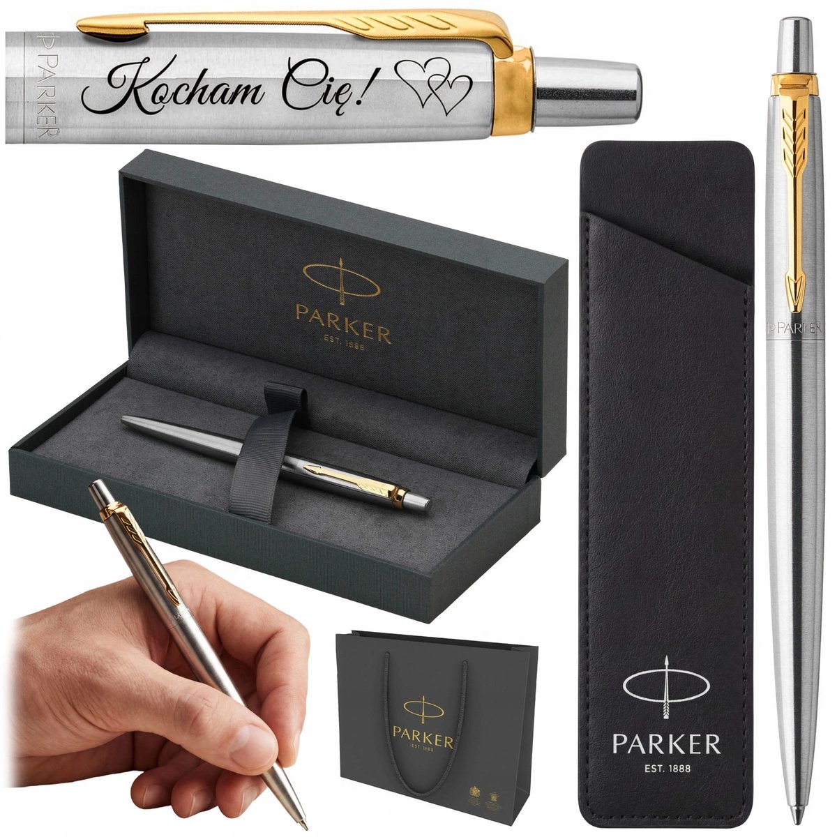Parker Jotter luxe pen met gravure en leeretui - perfect cadeau