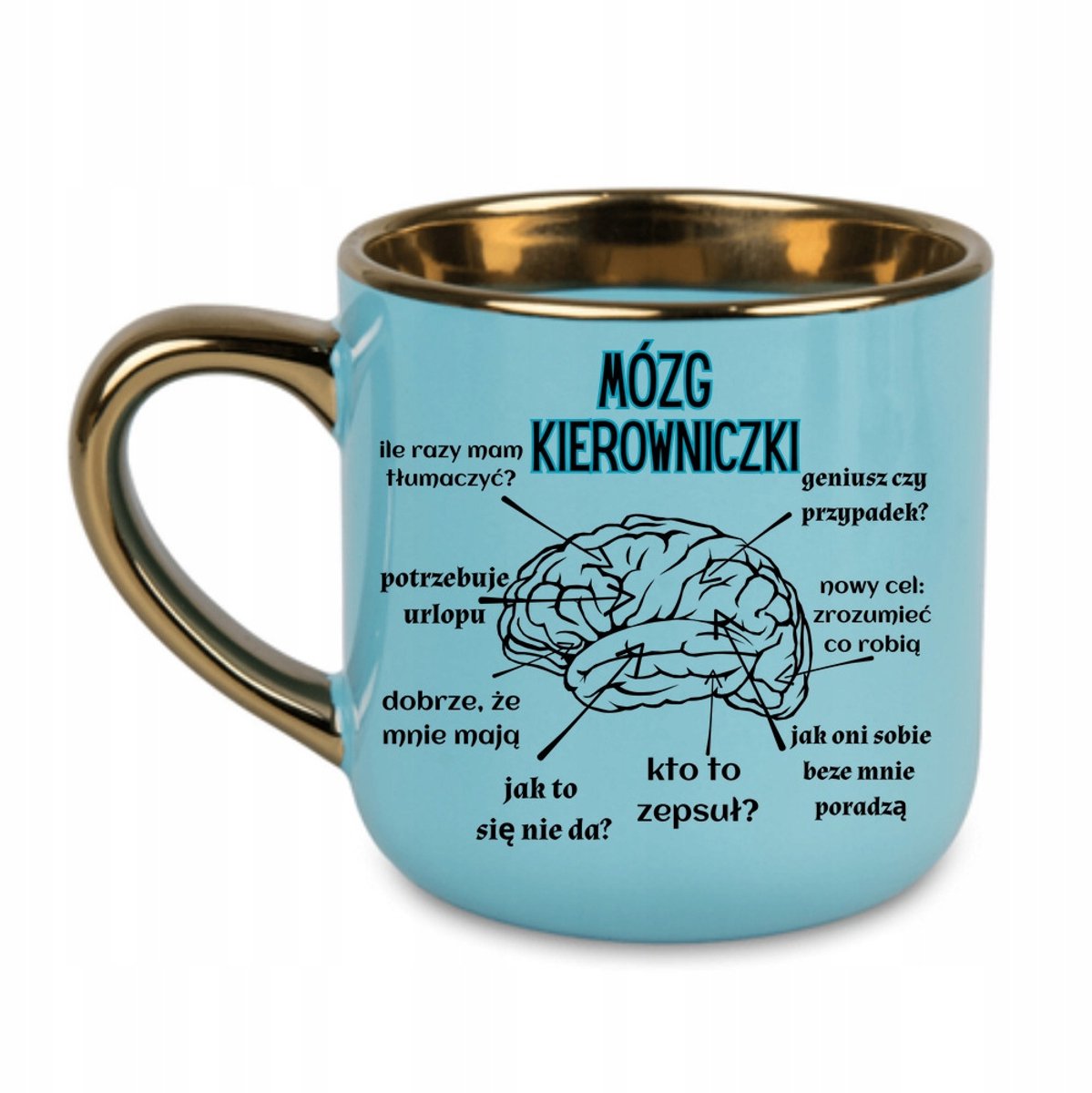 Mooie Blauwe "Brain of the Manager" Mok - 400ml - Origineel cadeau