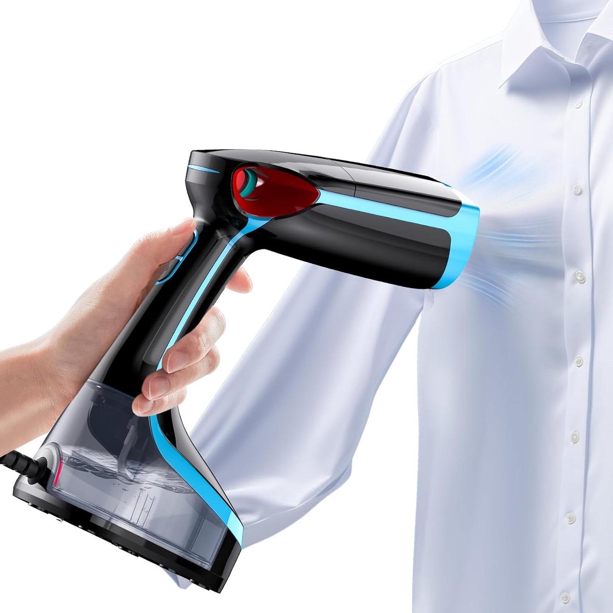 Stoomstrijkijzer - Handstomer Draagbaar - Kleding Ontkreuken - Snelle Opwarming - 340 ml - Blauw Zwart