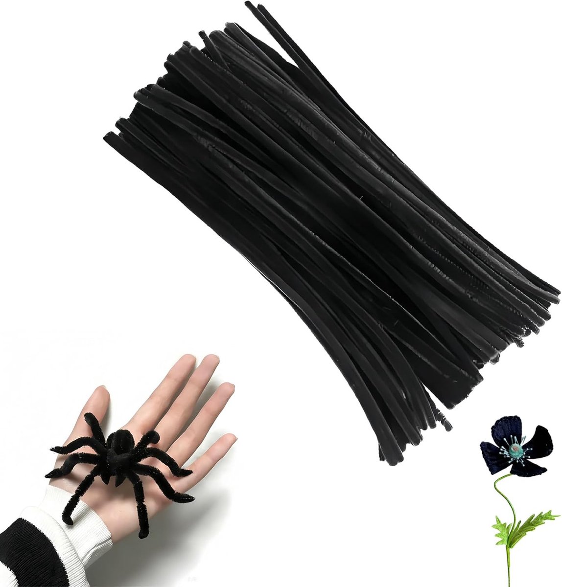 Draad zwart – 100 stuks van 30 cm – buigbare knutseldraden voor DIY decoraties – flexibele pijpenragers – handwerkmateriaal voor creatieve projecten en feestversiering