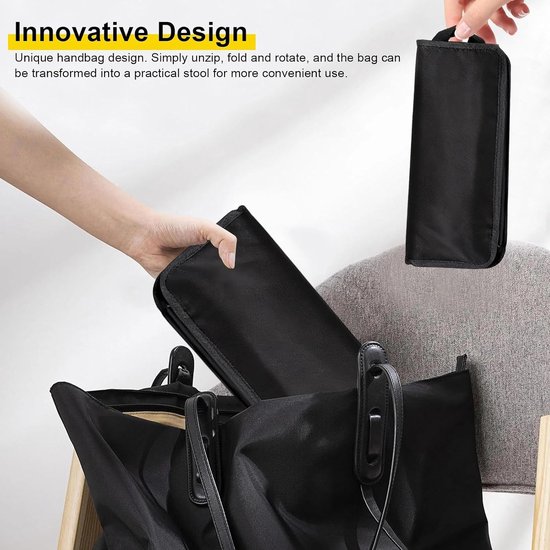 Opvouwbare Kruk - Draagbare Stoel - Buiten Zitten - Handtas Ontwerp - 26 cm Hoog - Zwart — afbeelding 4