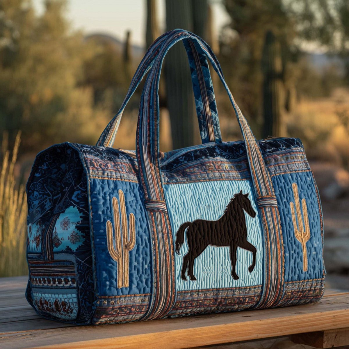Textielen tas, retro bloemenprint in 3D-stijl, boho-stijl voor reizen en sport, meerkleurig, groot (18 x 9 x 9 inch)，48 modellen