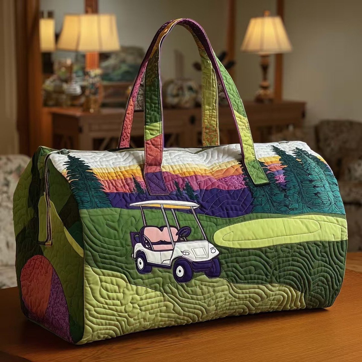 Textielen tas, retro bloemenprint in 3D-stijl, boho-stijl voor reizen en sport, meerkleurig, groot (18 x 9 x 9 inch)，103 modellen