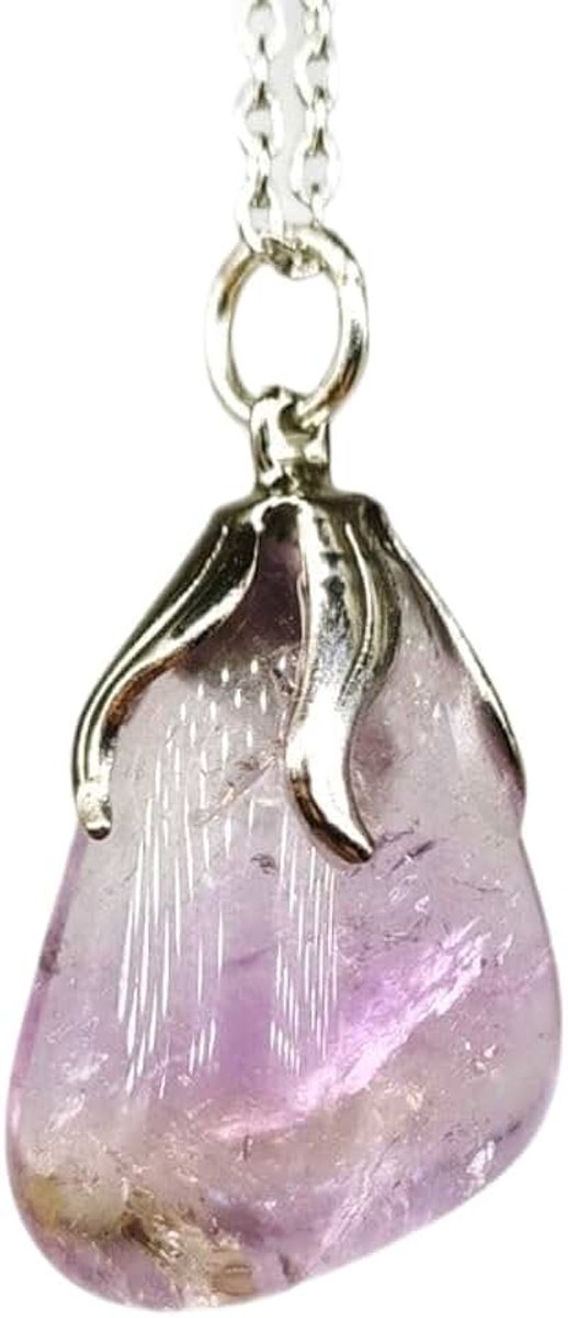 Crigema-hanger met echte minerale steen en roestvrijstalen ketting