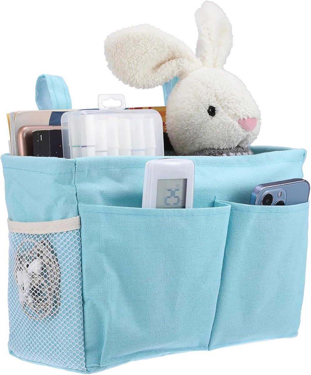 Canvas Bedkant Hangende Opberg Bed Zakken Manden - Verstelbare Hangende Band Slaapzaal Bed Organizer Caddy Multifunctionele Hangende Opbergtas voor Thuis Kantoor School Slaapzaal Ziekenhuis