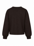 Bruine sweater met wijde mouwen en elastische boorden.
