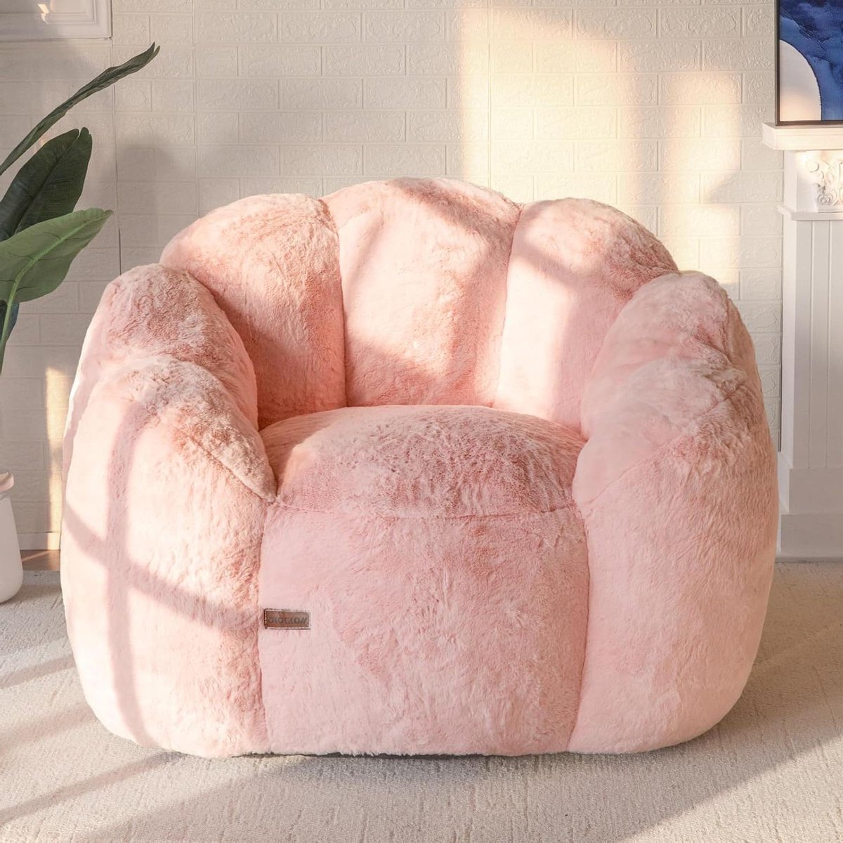 Zitzak - Vloerbank - Ontspannen Zitten - Bloemvormig Design - 105x105x78 cm - Roze