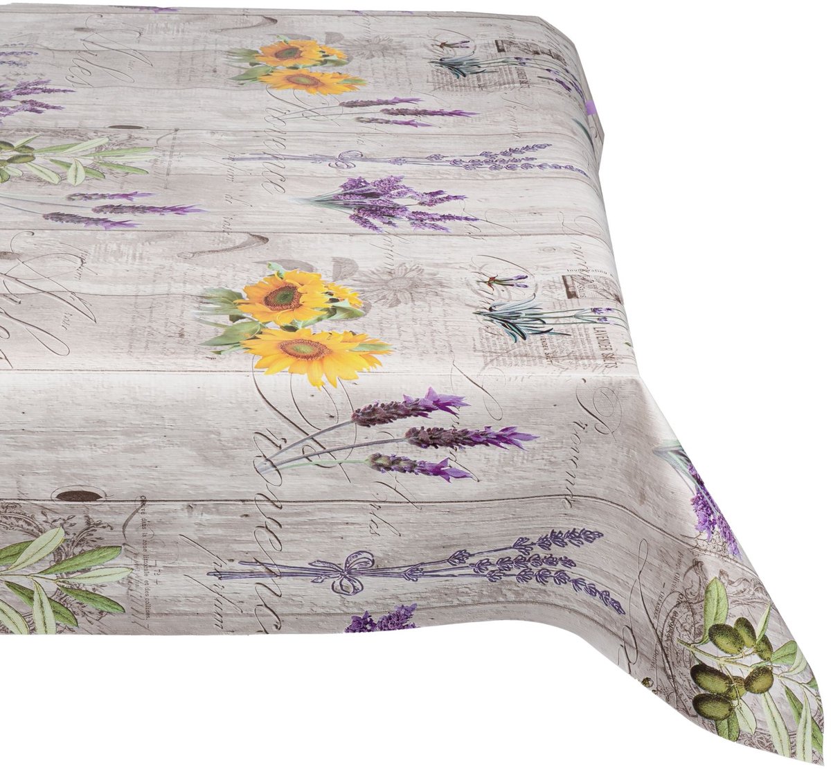 ANRO Tafelkleed Provence Grijs Rond Ø120cm Rechte rand Afwasbaar Waterafstotend Binnen & Buiten