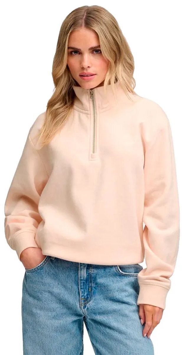 Superdry Signature Embroidered Sweatshirt Met Halve Rits XS Vrouw Roze