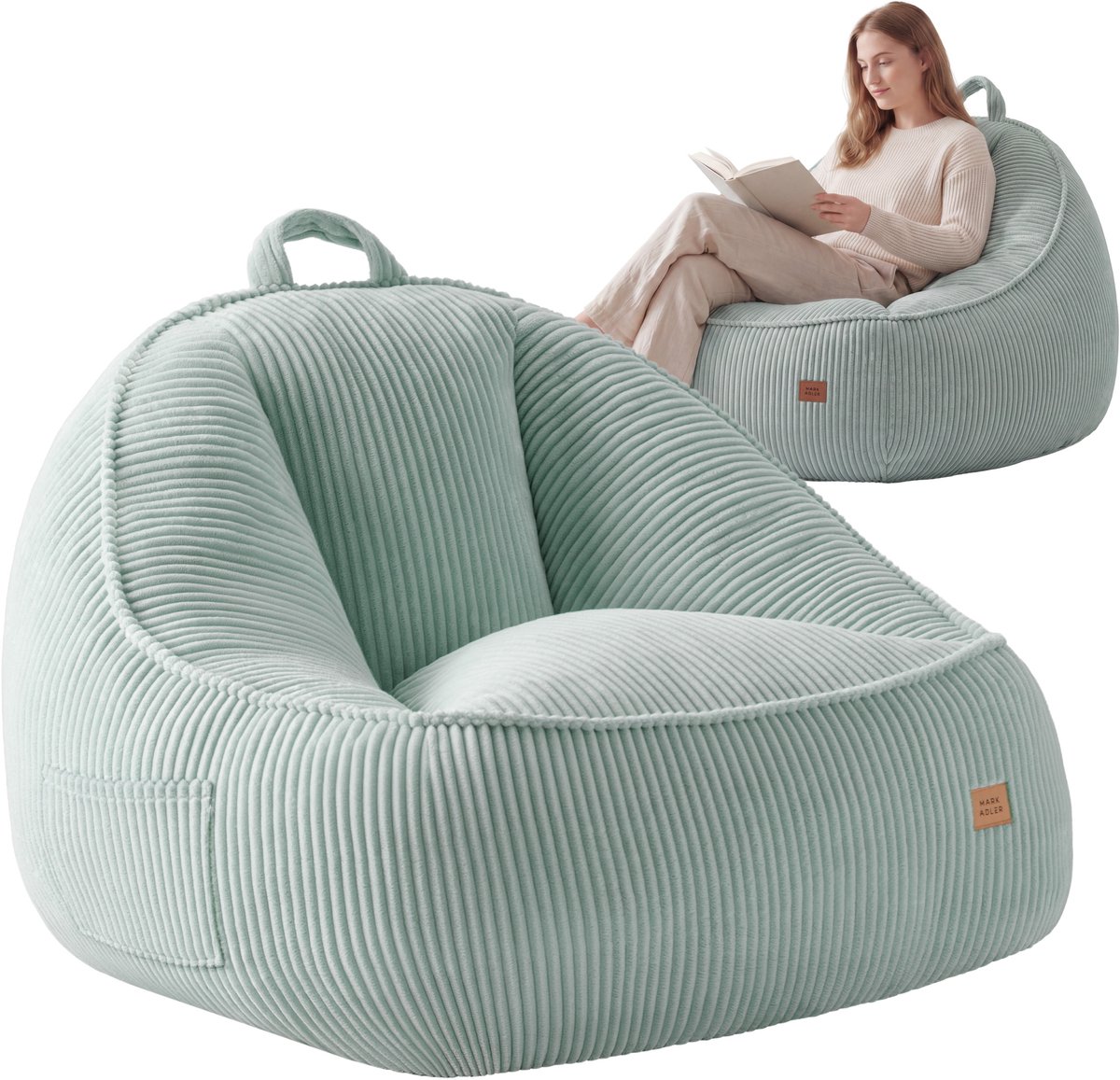Mark Adler Comfy 4.0 Comfortabele Zitzak Stoel - Gaming & Relax Stoel - Sage/Groen