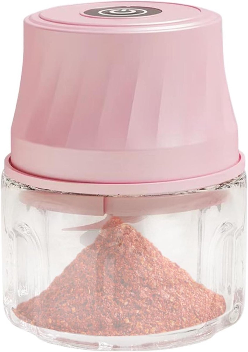 Mini Hakmachine - Keukenmachine Knoflook - Groente Snijden - Draadloos Ontwerp - 350ml - Roze