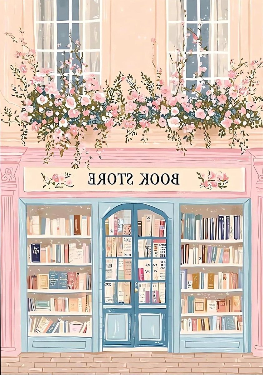 Roze Boekhandel Diamond Painting - Diamantschilderij Set - Creatieve Ontspanning - 5D Full Drill - 30 x 40 cm - Meerkleurig