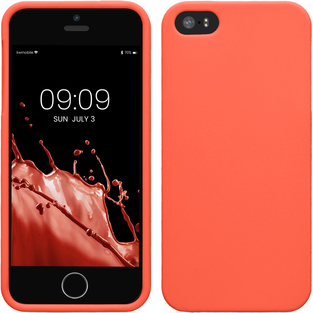 kwmobile telefoonhoesje geschikt voor Apple iPhone SE (1.Gen 2016) / iPhone 5 / iPhone 5S - Hoesje voor smartphone - Back cover in levendig koraal