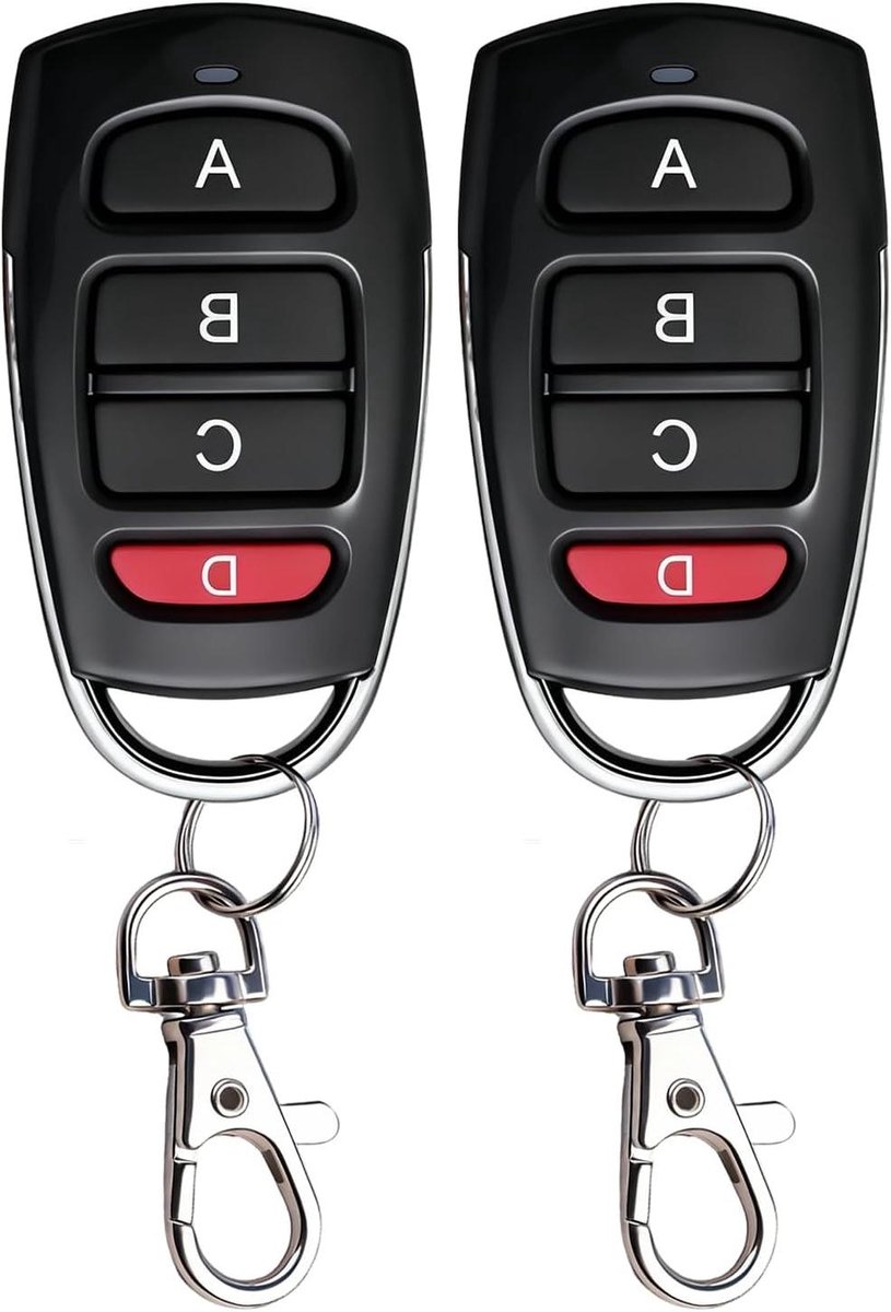 Afstandsbediening - Garagedeuropener Klone - Poort Bediening - 433 MHz Frequentie - 30 Meter Bereik - Zwart