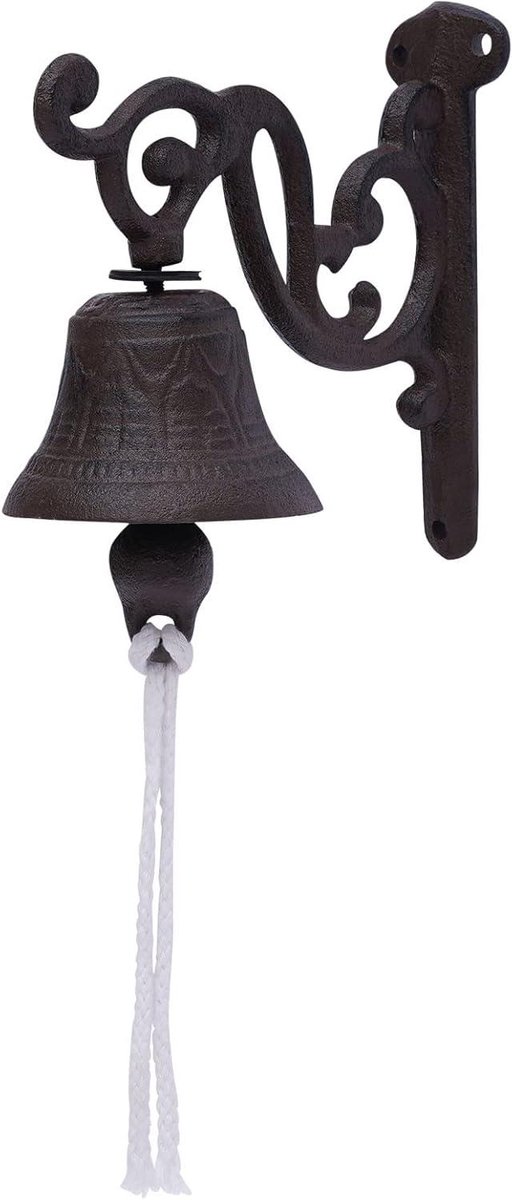 Scheepsbel - Gietijzeren bel - Decoratie aan huis - Ambachtelijk zandgieten - 13.5 cm breed - Bronskleurig